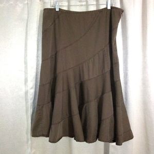 Lauren Ralph Lauren Lauren Jeans Co. Tiered Patchwork Brown Skirt